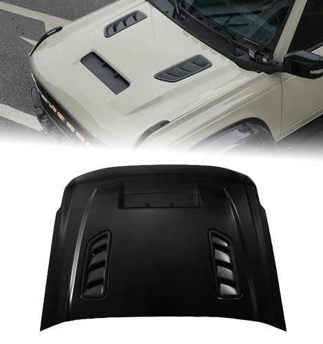 New Replacement Aluminum Hood Front Panel For 21-25 Ford Bronco Unfinished Black