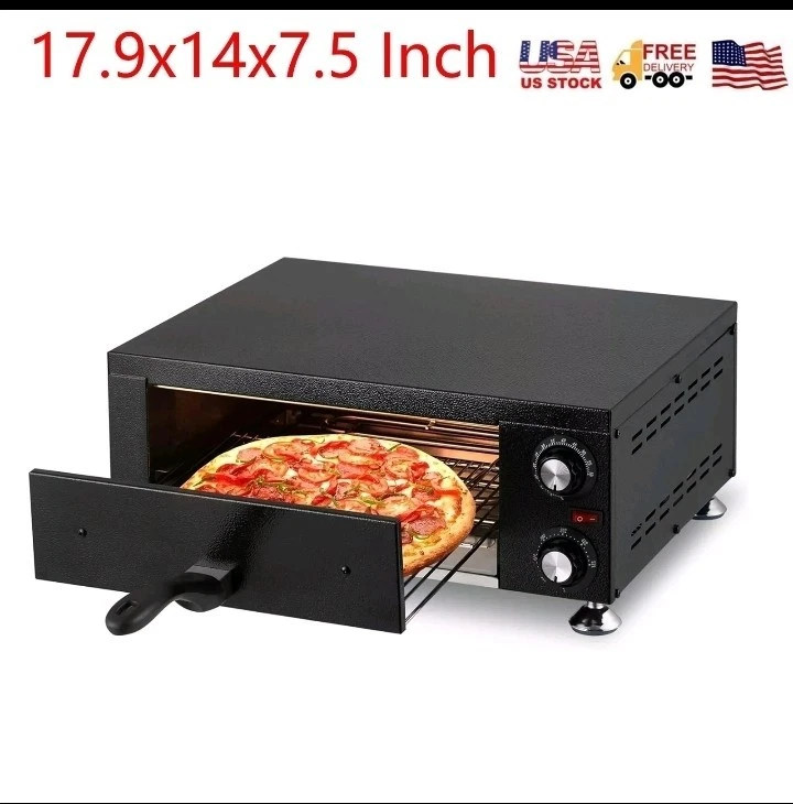 1100W Countertop Pizza Oven Single Deck Layer With Crumb Tray for 12" Pizza US
Opens in a new window