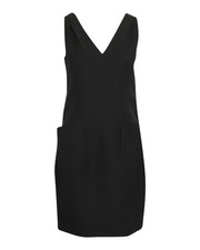 Prada Sleeveless Sheath Dress With Pockets In Cotton Women Black Size 7