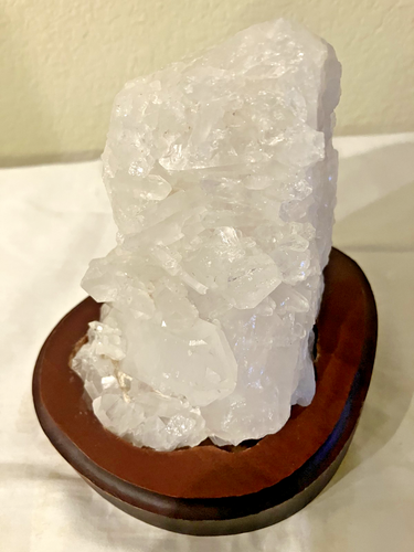 Natural Beautiful White Quartz and Citrine Crystal Clusters Mounted on Wood Base - Picture 13 of 21