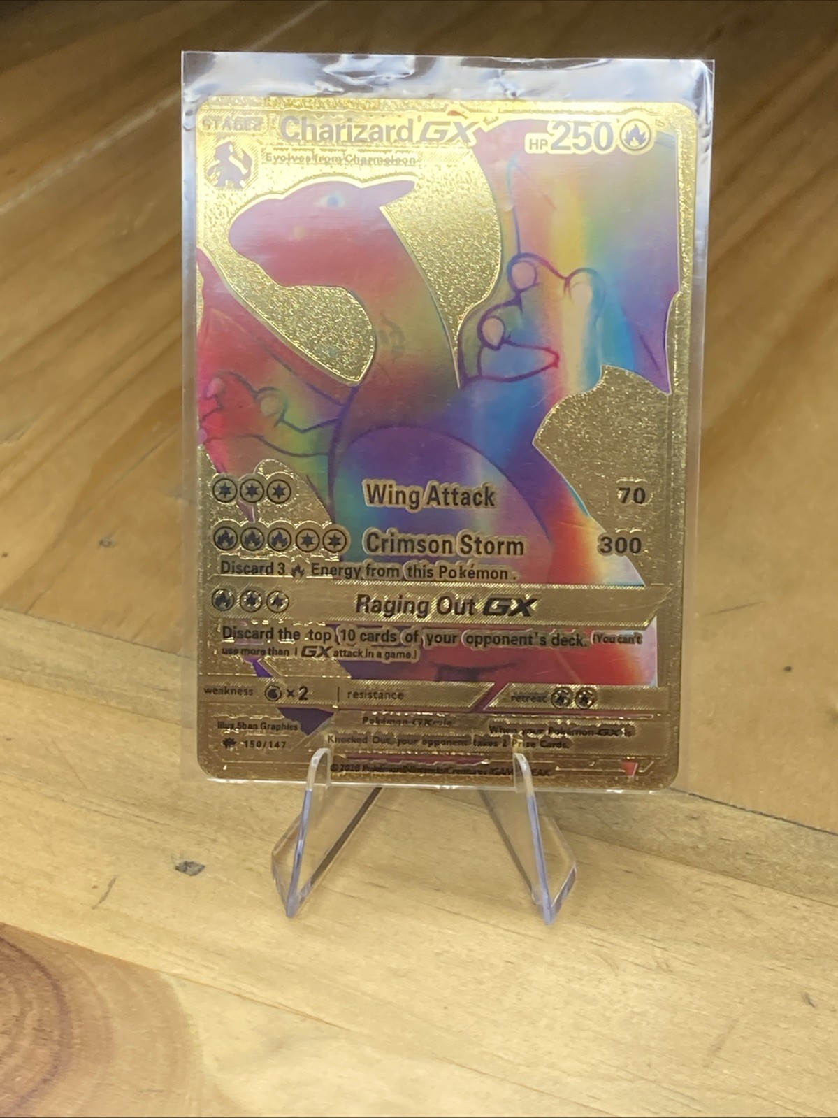 Pokemon Rainbow Charizard GX Card 150/147 2020