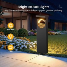 1/2/4/6/8x Solar Pathway Lights Outdoor Moon Shaped Landscape Solar Powered Deco