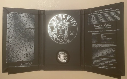 2012-W American Platinum Eagle — photo from the most recent tracked eBay sale