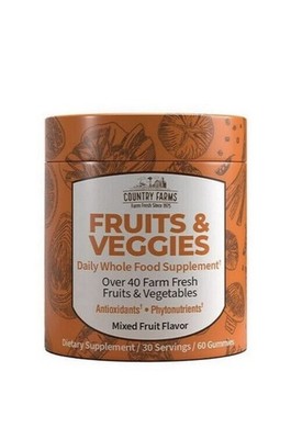 Country Farms Fruits and Veggies Mixed Fruit 60 Gummies Antioxidants exp 4/2027^