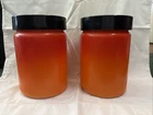 Vintage Anchor Hocking Fire King Glass Canister  2 Fall Harvest Orange Ombre