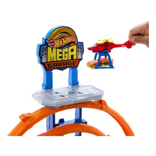 Juego de garaje Hot Wheels City Mega Loop para niños con emocionantes aventuras y - Imagen 5 de 8