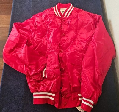 Vintage Taylor USA Made Large Red Satin Baseball Jacket