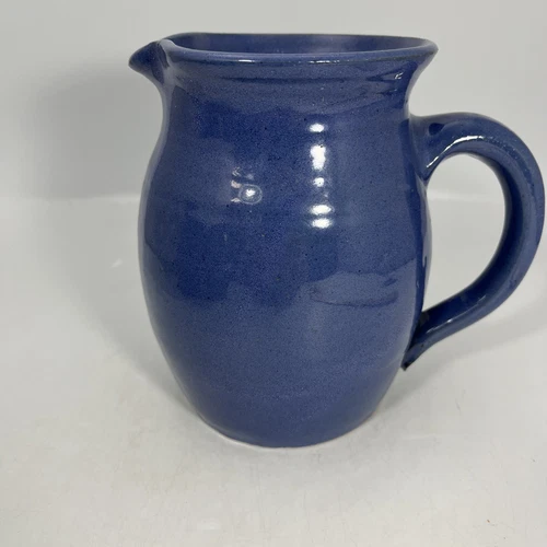 Vintage Bybee Pottery Blue Handcrafted Pitcher - 6” Tall - Kentucky Stoneware