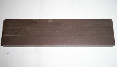 Antique A E TILE CO LTD Advertising Sharpening Stone or Vintage Fireplace Border