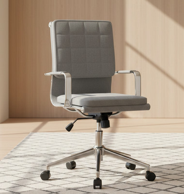 Schreibtischstuhl Eames-Stil drehbar grau Leinen