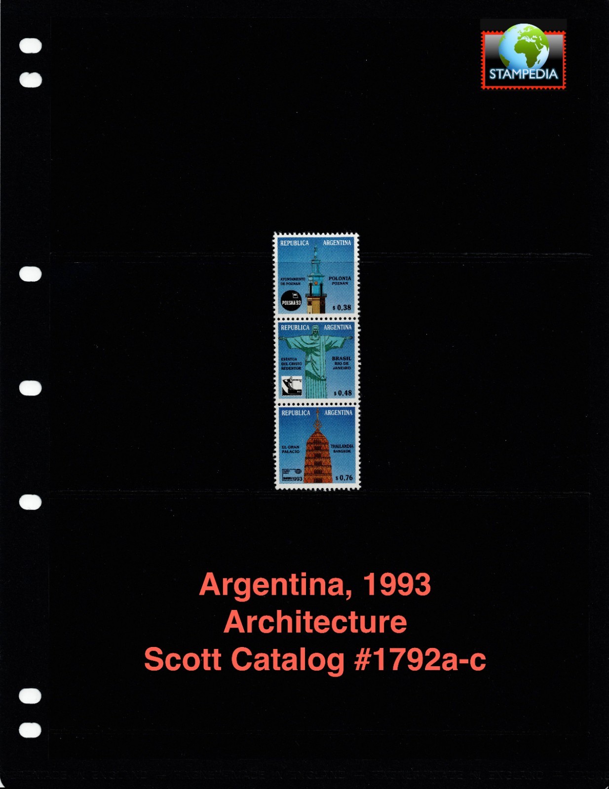$5.75 Scott Value - 1993 ARGENTINA Architecture, Monuments CV MNH NH UMM