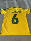 Roberto Carlos Signed Brazil FC Home Soccer Jersey #6 with Beckett Authenticated