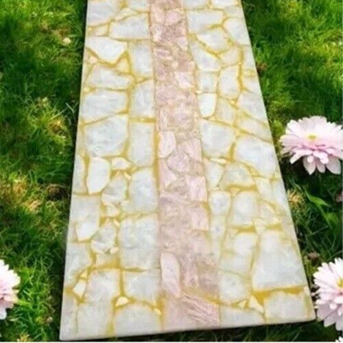 48"x24" Natural Pink Rose Quartz Dining Living Room Table Top Quartz Coffee Deco - Picture 3 of 7