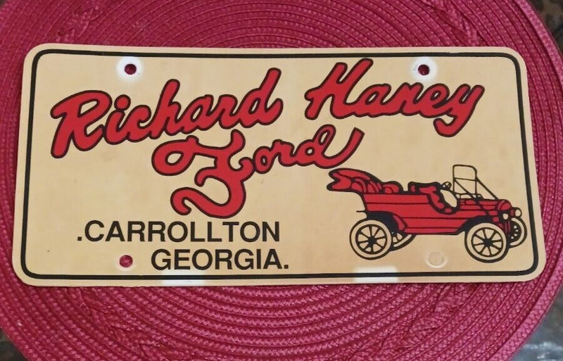 Novelty Tag Richard Haney Ford Carrollton GA Tag Plastic Plate Car Tag Bar Decor