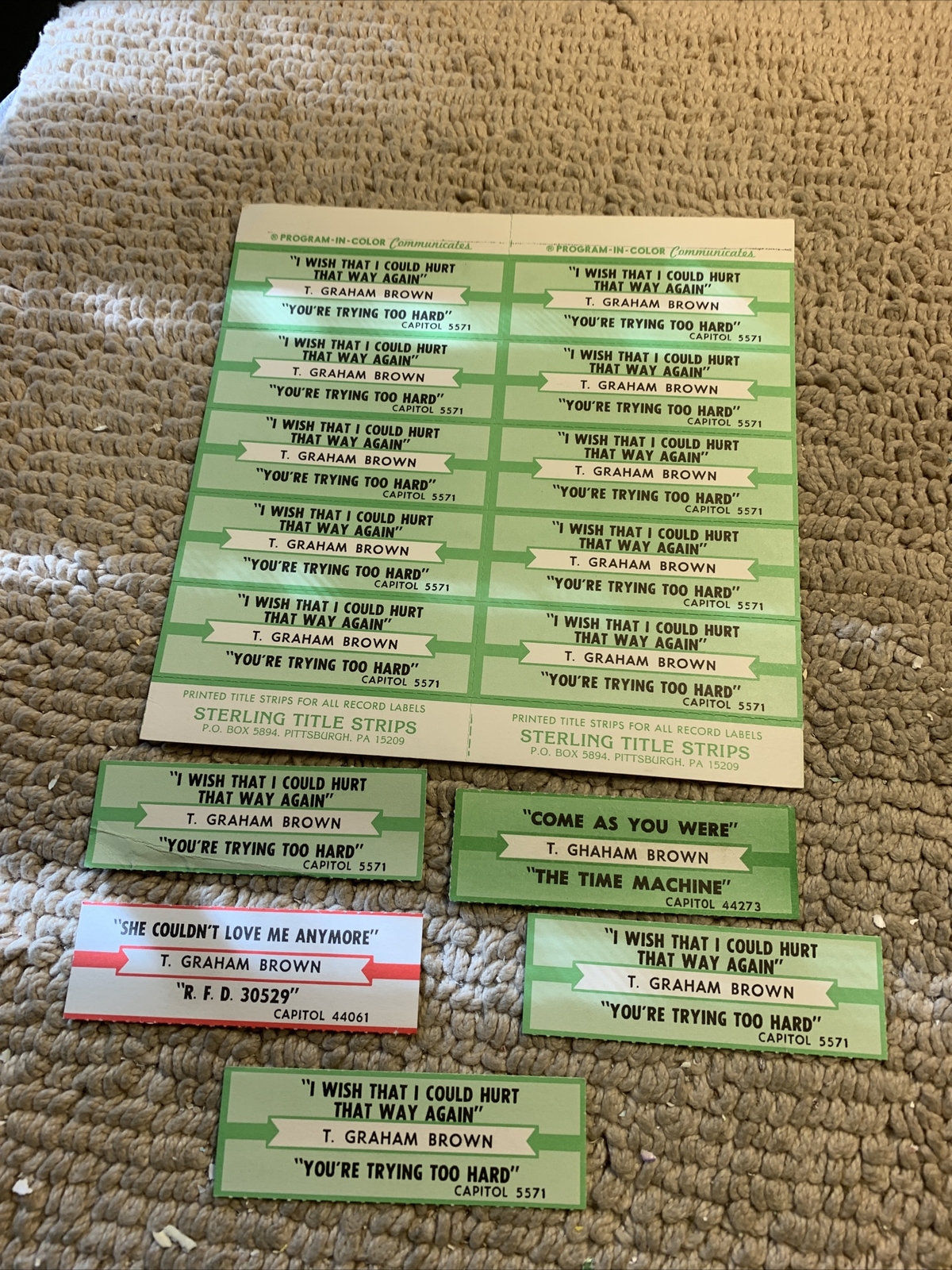 lot of 15 JUKEBOX TITLE STRIPS T Graham Brown Country 45