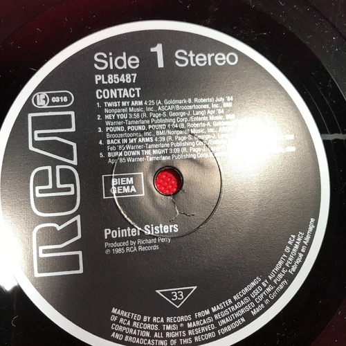 POINTER SISTERS Contact 1985 vinyl LP + INNER Dare Me Freedom Twist My Arm - Picture 6 of 6