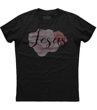 Jesus Rose Rosen Kreuz Christian Religious Mens New Cotton Black T-shirt