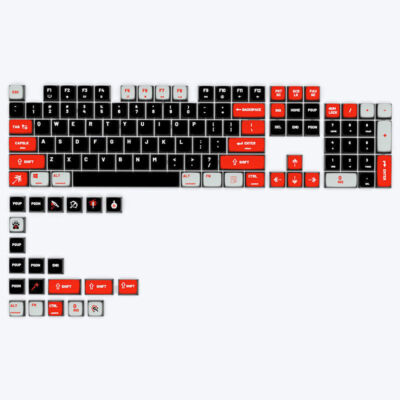 Black Red Tranclucent PBT Keycap set Pudding for Cherry MX Mechanical Keyboards