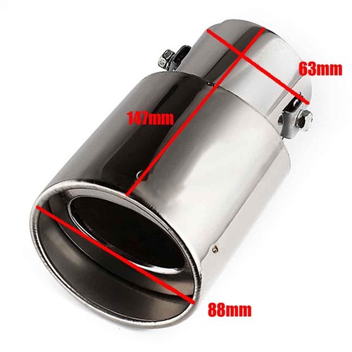 63mm Embout Tuyau Pot d'echappement Acier Inoxydable Universel pour Audi Opel MS - Imagen 3 de 9