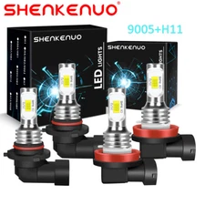 White LED Headlights Bulbs High/Low For Chevy Silverado 1500 2500 2007-2015