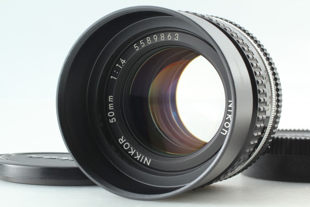 Optical Mint w/Hood + Caps] Nikon Ai-s Nikkor 50mm f/1.4 MF