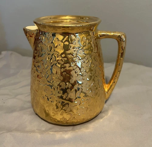 Mid Century Modern McCoy 24K Weeping Gold Teapot