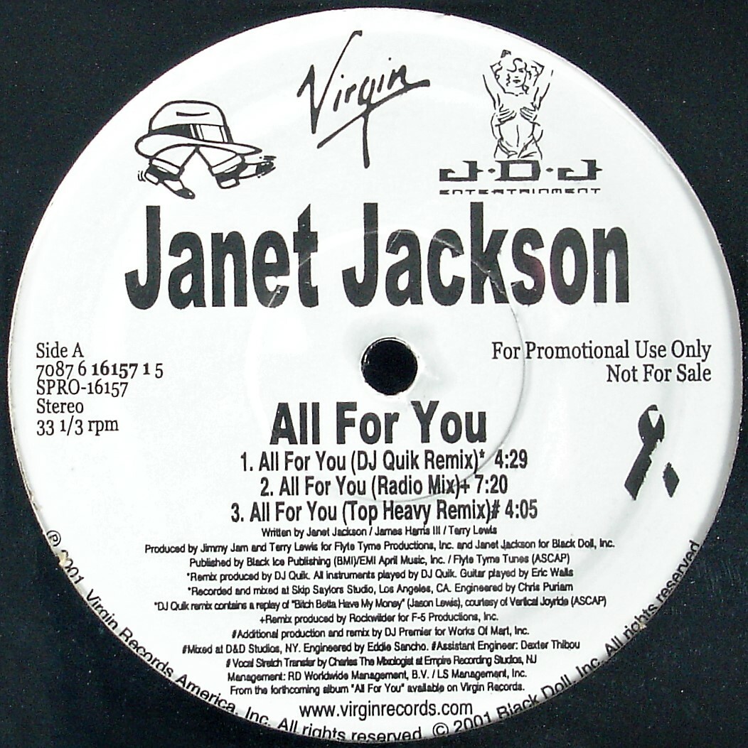 Janet – All For You 2001 US Org 2LP レコード 2x) Janet Jackson - All For You - Vinyl 12” Maxi Single 2001