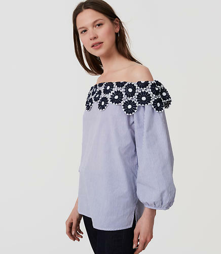 loft white lace top