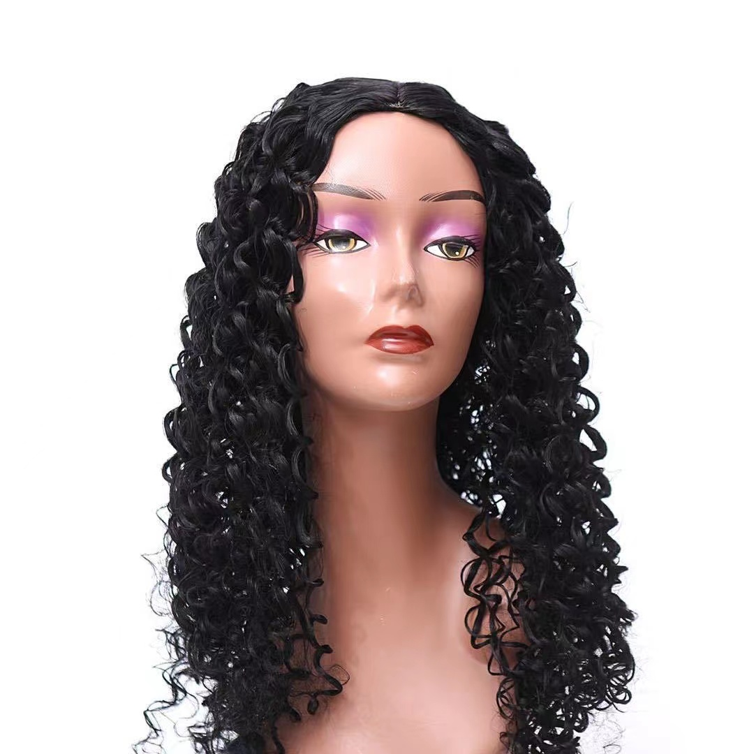 AA Black Hair Front Wig Women's Brazilian Human Long Curly Wavy Hair