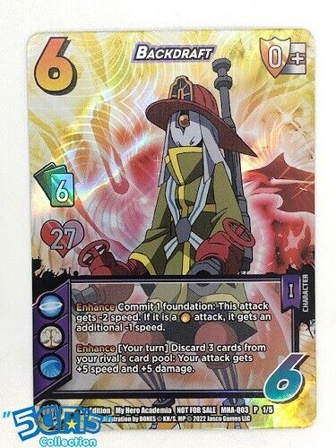 Backdraft MHA-Q03 P 1/5 My Hero Academia CCG Heroes Clash - Imagen 1 de 1