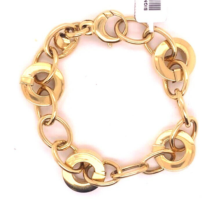 SIGNED GOLDEN POINT 18K YELLOW GOLD LINK BRACELET 20 GRAMS APPROX