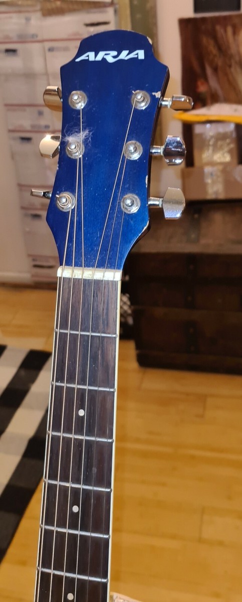 Aria Acoustic AW-20 BLS Guitar Blue Burst Vintage | eBay