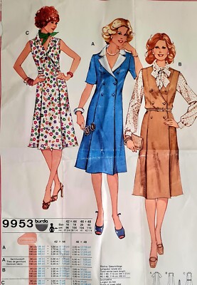 Retro Schnittmuster 60er Kleid Gr. 42+44 burda  9953 NEU !!!