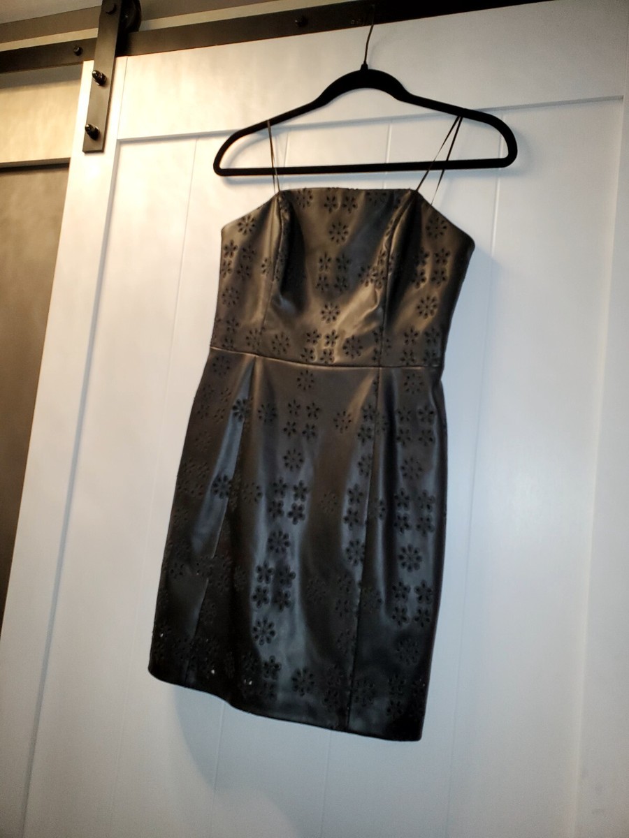 green emerald velvet dress Amanda Uprichard - Declan Dress In Faux Leather main image 0