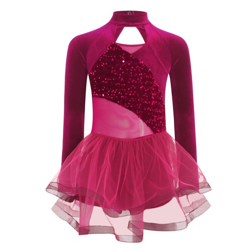 Kids Girls Costume Built-in Shorts Dancewear Birthday Party Dress Sparkling - Picture 46 of 57