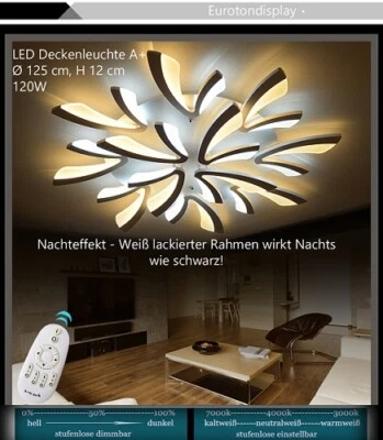 EUROTONDISPLAY LED NEU NXW062 Deckenleuchte Fernbedienung Lichtfarbe/Helligkeit einstellbar A