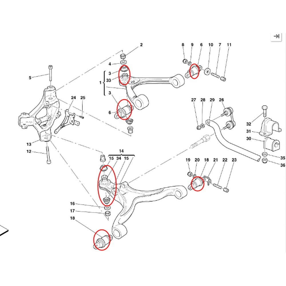 📞 Ferrari 612 599GTB Control Arm Ball Joints Control Arm Bushing Full Kit
