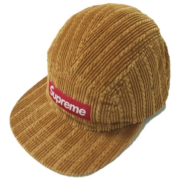 SUPREME 19SS Rope Corduroy Camp Cap Brown MADE IN USA Box Logo 5 Panel Jet  Cap