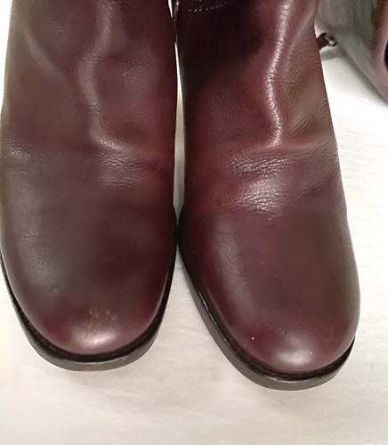 Via Spiga Italy Women 7.5 M Leather Over the Knee Boots 3.75" Block Heel Burgund - Picture 4 of 12