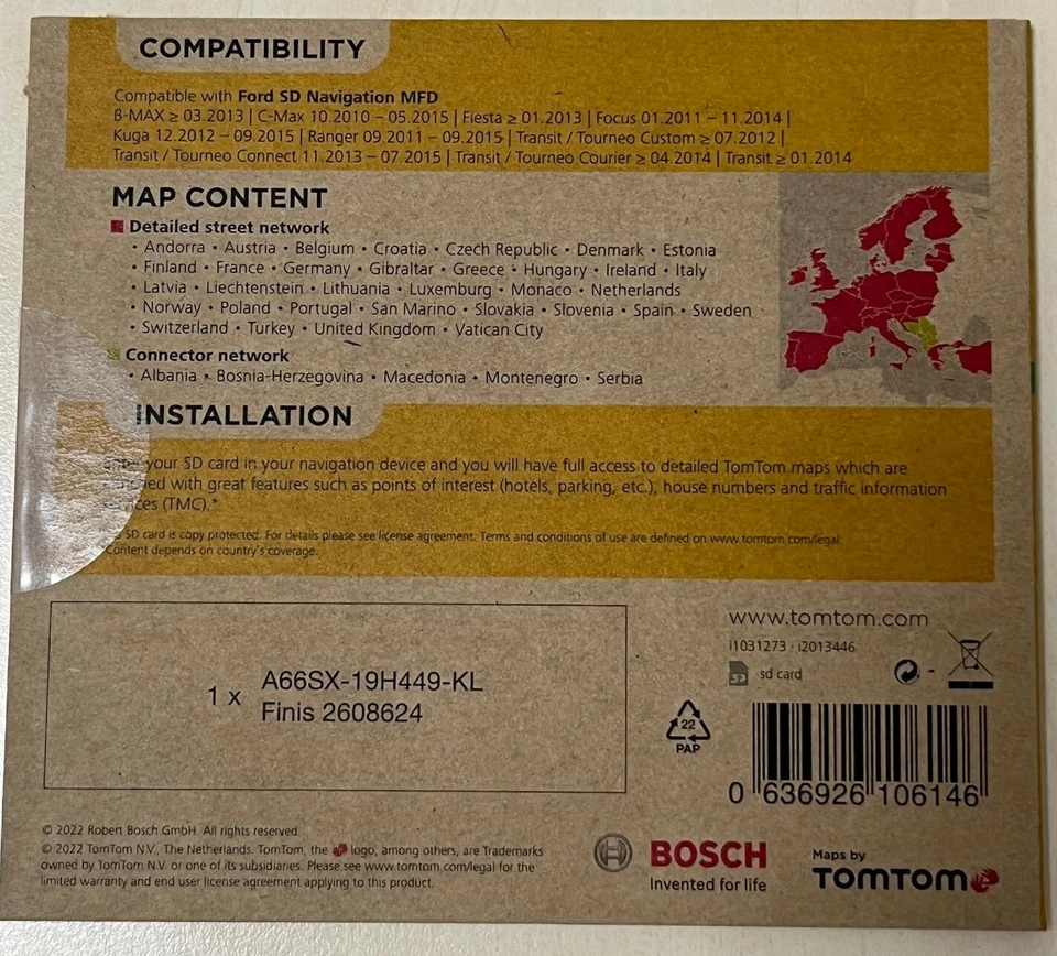 Ford Navigationssoftware 2608624 MFD 2022 Navigation TomTom SD-Karte - Bild 2 von 2