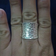 Fine Silver Rings Solid Sterling Ethno Anello Argento Polka Dots Twinkle 56029