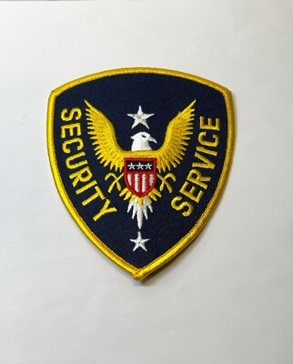 **SECURITY SHOULDERS PATCH** (NEW) 4.25'' X 3.75'' SEW ON Dark Navy / Gold