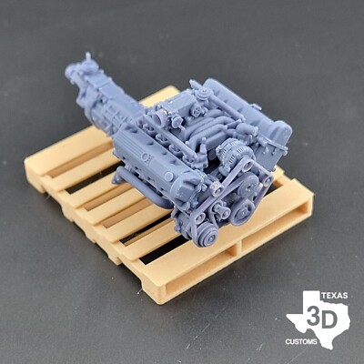 Ford 2V Mustang GT model engine resin 3D printed 1:24/1:25