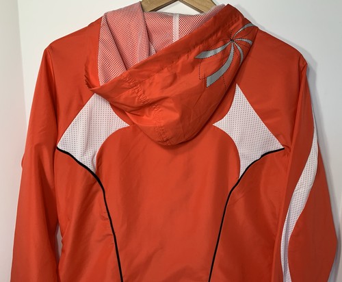 Fila Women Water Repellent Hooded Jacket Lightweight Orange Red Full Zip Size S - Picture 11 of 12
