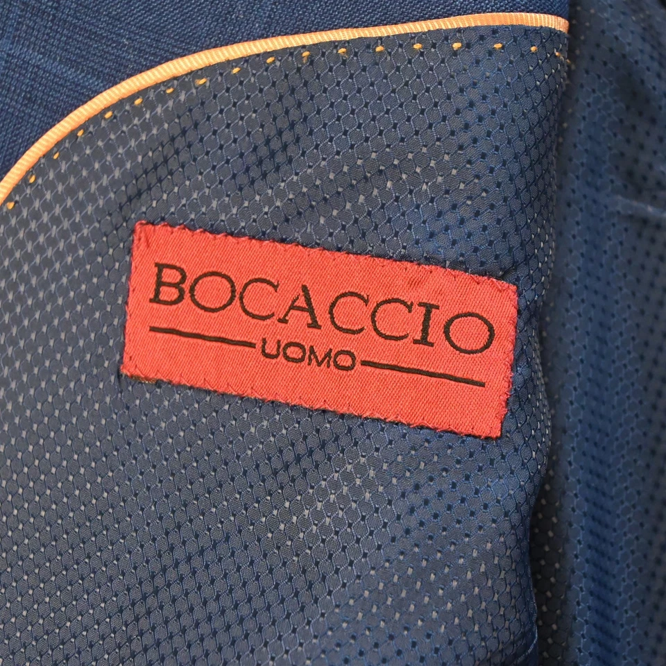 Bocaccio Uomo 48L 42x32 蓝色 Glenn 格纹 3 件套背心男式夹克裤子套装 — 第 4/4 张图片