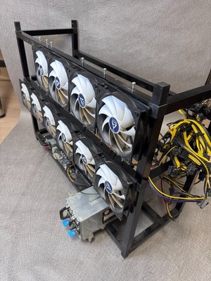 Mining Rig Set ASRock H110 Pro BTC, Intel G4400, 2600W+1200W PSU, Frame