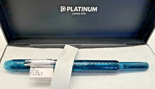 Platinum Curidas Clear Blue Retractable Fountain Pen Fine Nib Boxed Converter