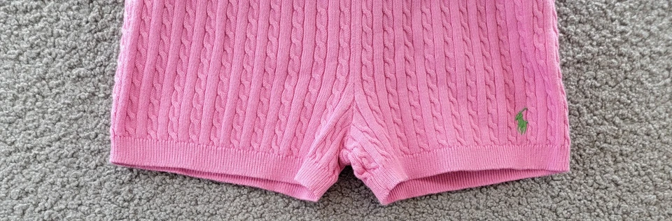 Polo Ralph Lauren Mini-Cable Pantalones Cortos Niñas Grandes XL/16 Rosa Cintura Elástica Pull On Foto 4 de 4