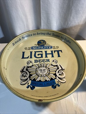 RARE Vintage Schlitz Light Beer Serving Tray 1976 Advertising Milwaukee WI Brew