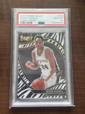 2020-21 Select Devin Vassell #290 Courtside Zebra Prizm Rookie RC PSA 10
